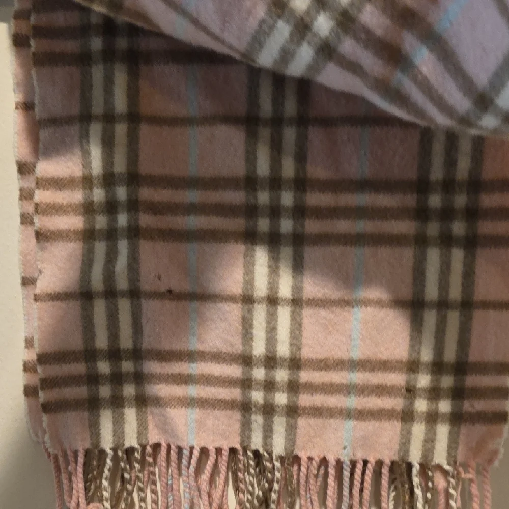 Burberry Pink and Brown Cashmere Scarf
